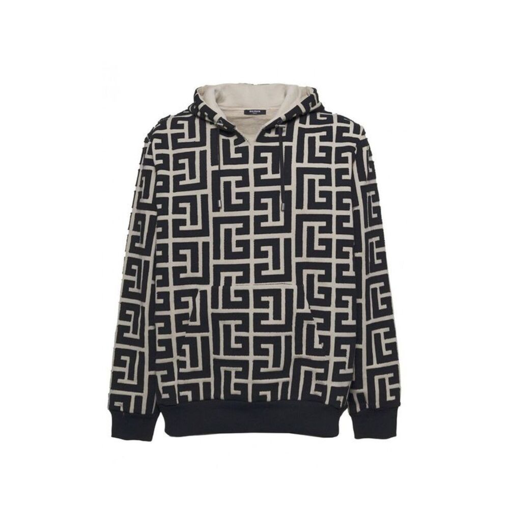 Balmain Monogrammed Hooded Sweatshirt Men